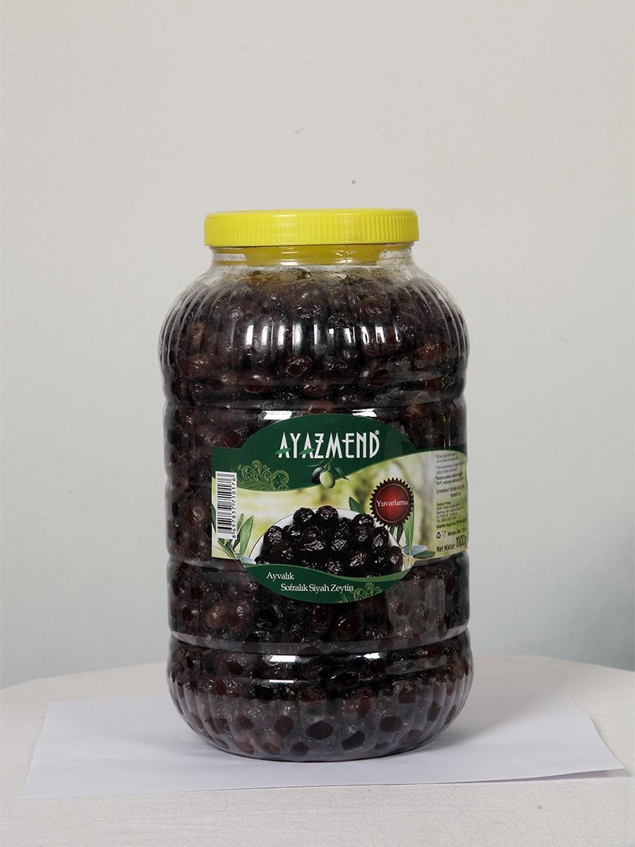 Ayvalık Natürel Siyah Yuvarlama Zeytin 5'lik Pet (Net 4000gr)