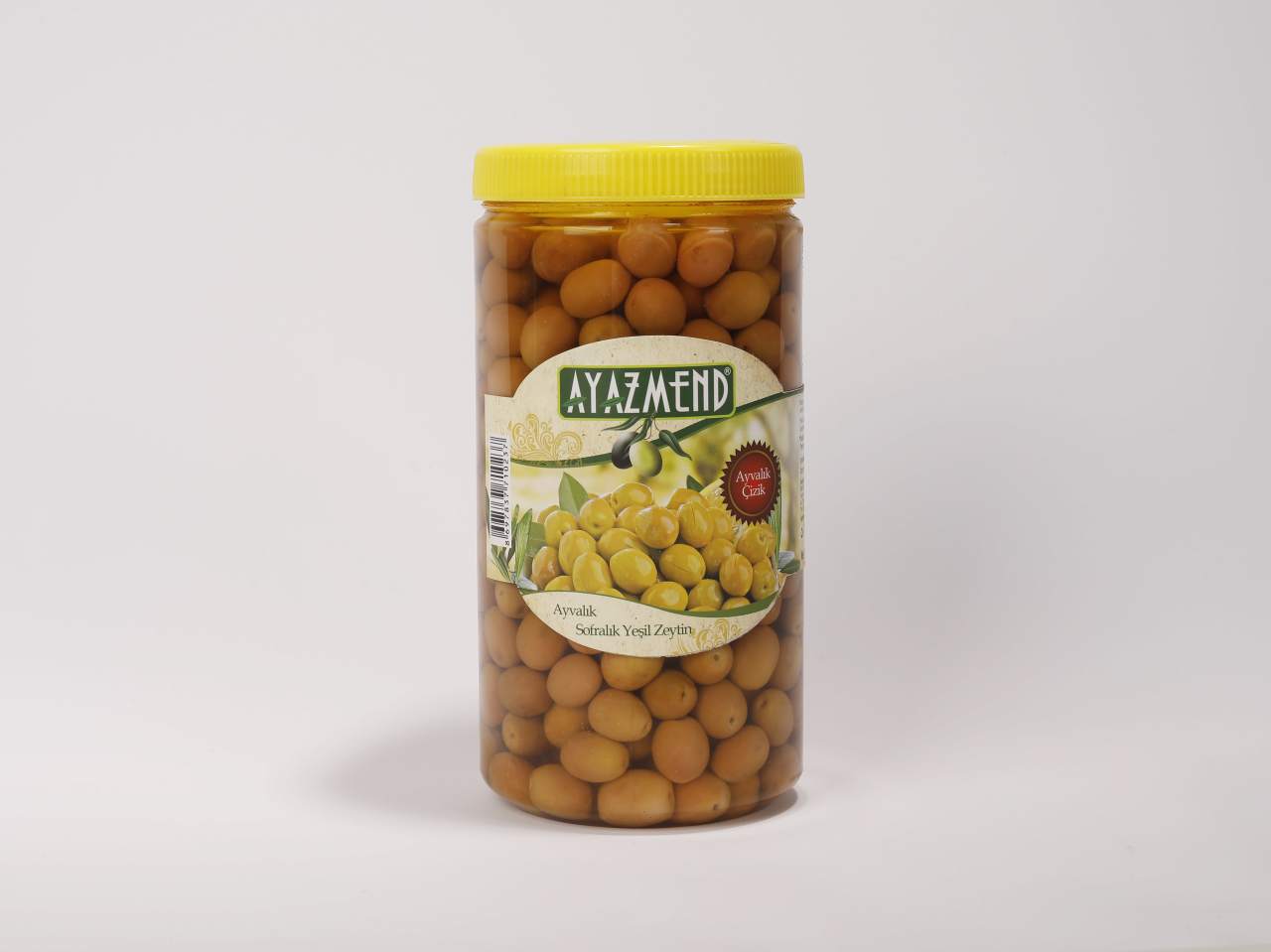 Ayvalık Natürel Çizik Yeşil Zeytin 1.5'luk Pet (Net 1100 gr.)