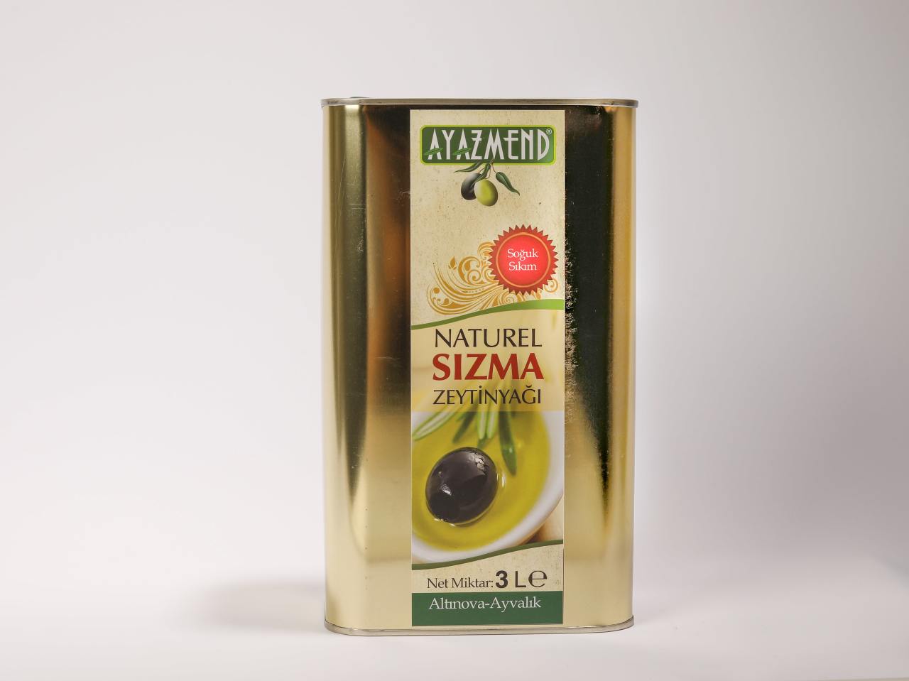 Natürel Sızma Zeytinyağı 3 Litre Teneke