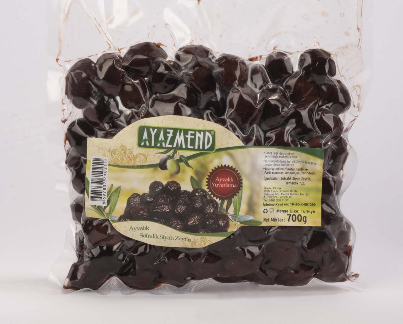 Gemlik Naturel Yuvarlama Zeytin Vakumlu 500 GR